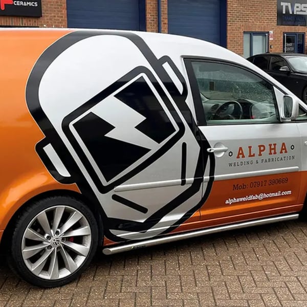 Alpha Welding's van wrapped by CRH Signs